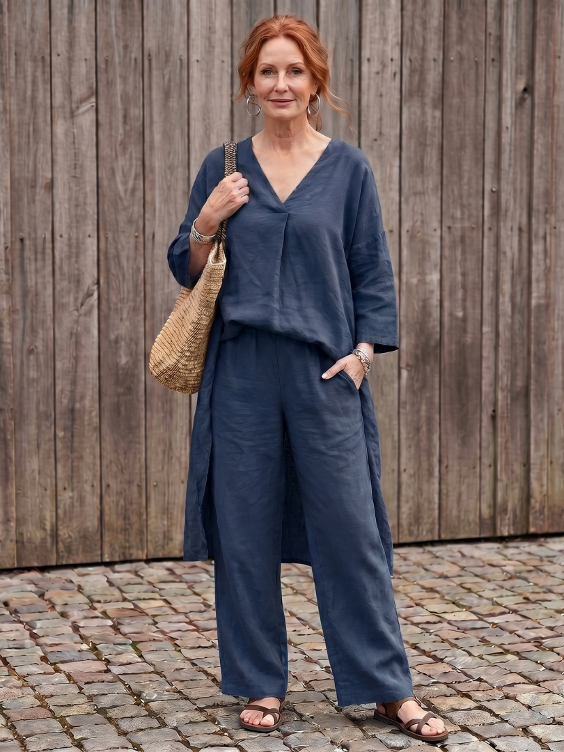 Onyx | Lös tunika topp vida byxa set