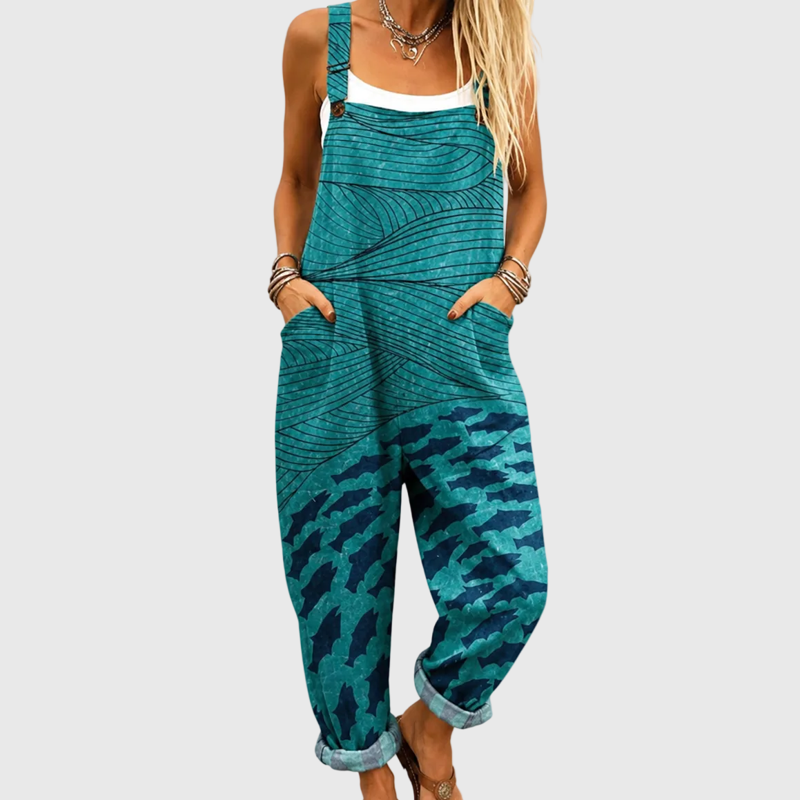 Meereswellen-Jumpsuit