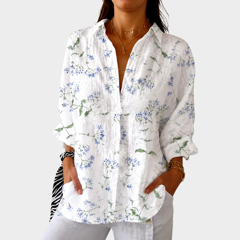 Leichte farbenfrohe Bluse mit Print