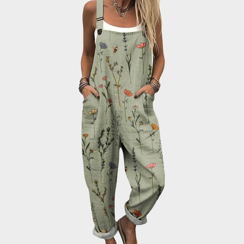 Bequeme bedruckte Latzhose – Ansicht 8