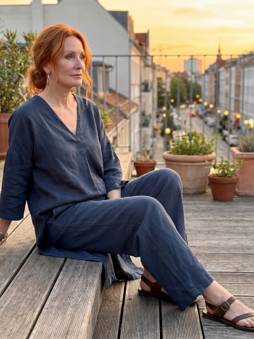 Onyx | Lös tunika topp vida byxa set