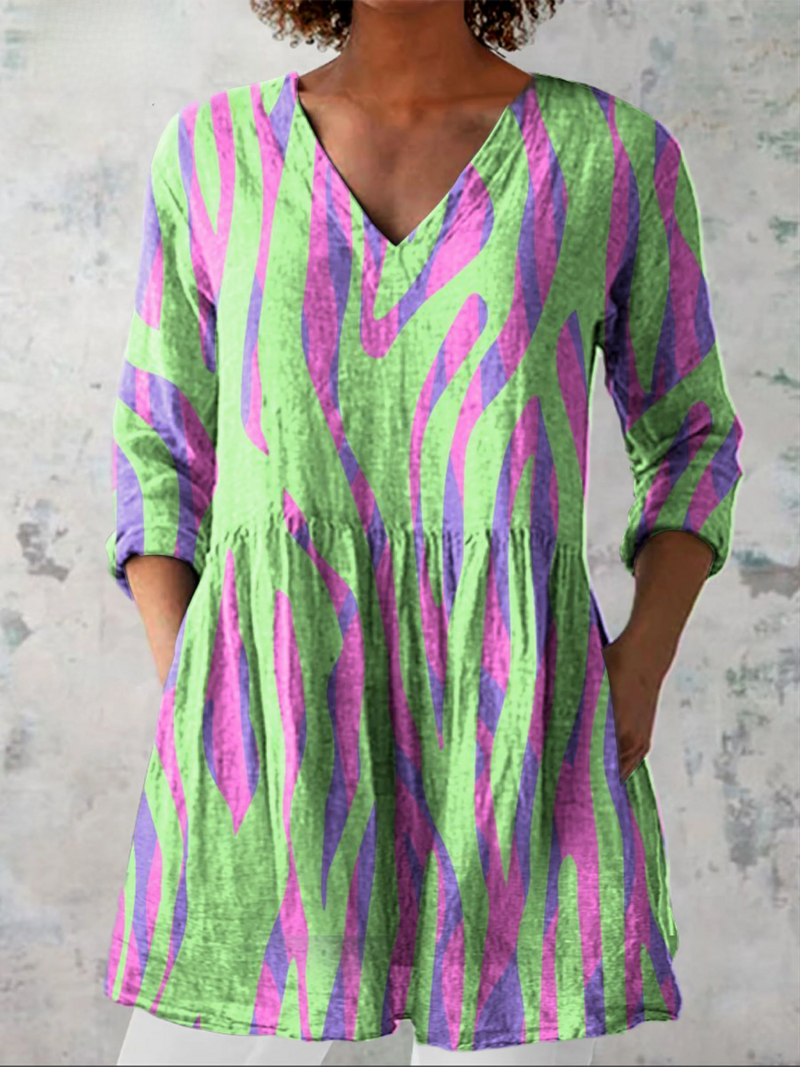 Oceane lange Bluse mit V-Ausschnitt – Ansicht 6
