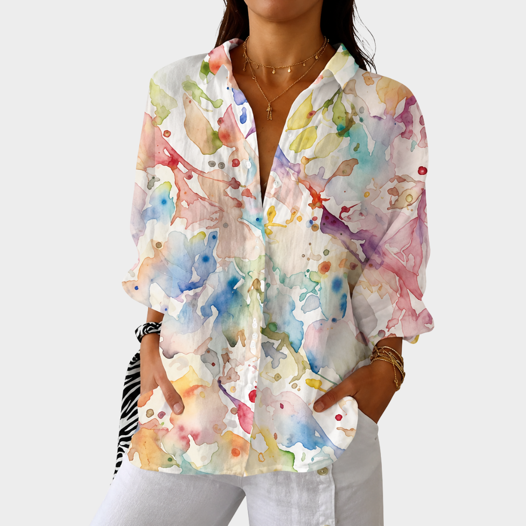 Leichte farbenfrohe Bluse mit Print