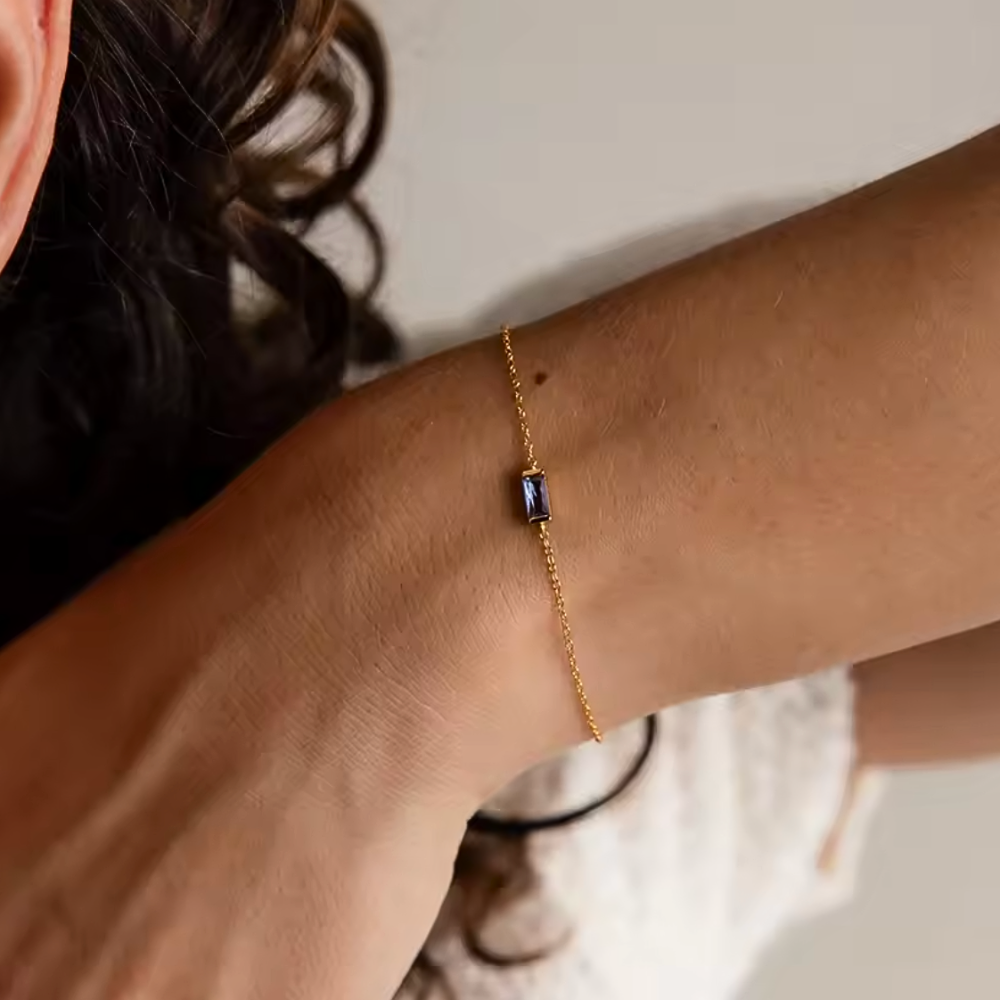 Armband med hjärtlinje och födelsesten – vy 5