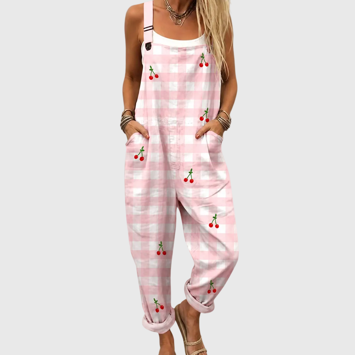 Kirsch-Picknick-Jumpsuit