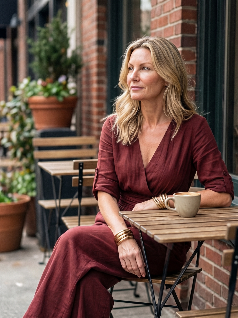 Wanda | Korsad framtill jumpsuit med vida ben