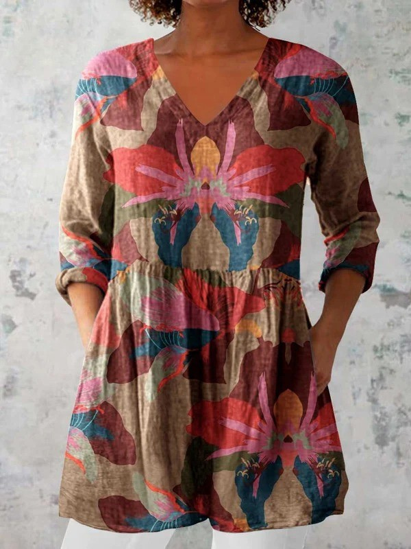 Sarah lange Bluse mit V-Ausschnitt – Ansicht 6