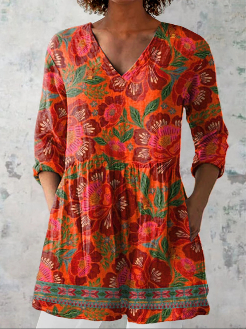 Marion lange Bluse mit V-Ausschnitt – Ansicht 6