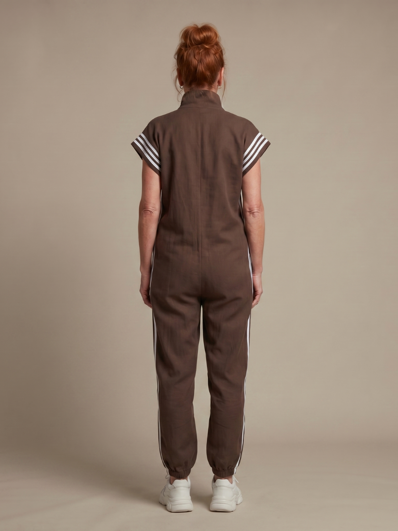 Lark | Dragkedja framtill ränder jumpsuit