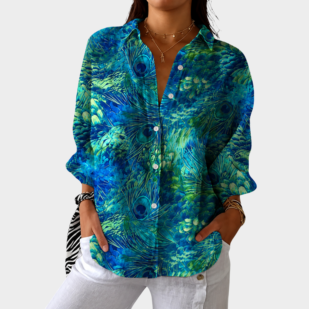 Leichte bedruckte Bluse mit lebhaftem Muster
