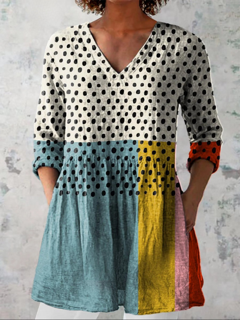 Valerie lange Bluse mit V-Ausschnitt – Ansicht 6