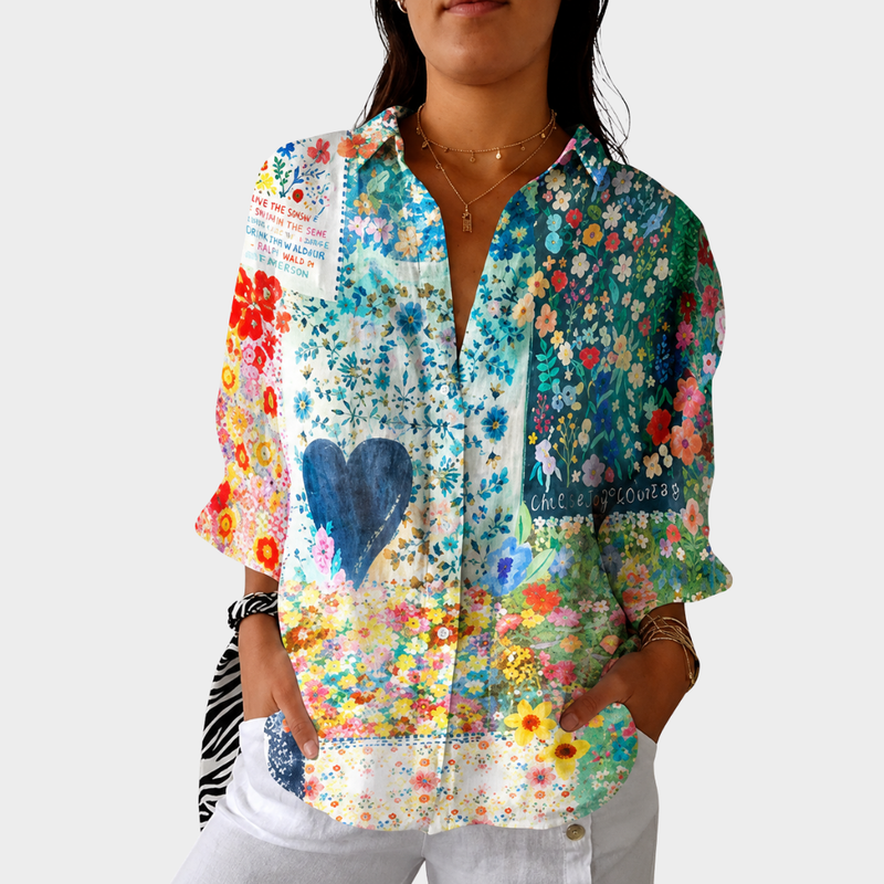 Leichte bedruckte Bluse mit lebhaftem Muster