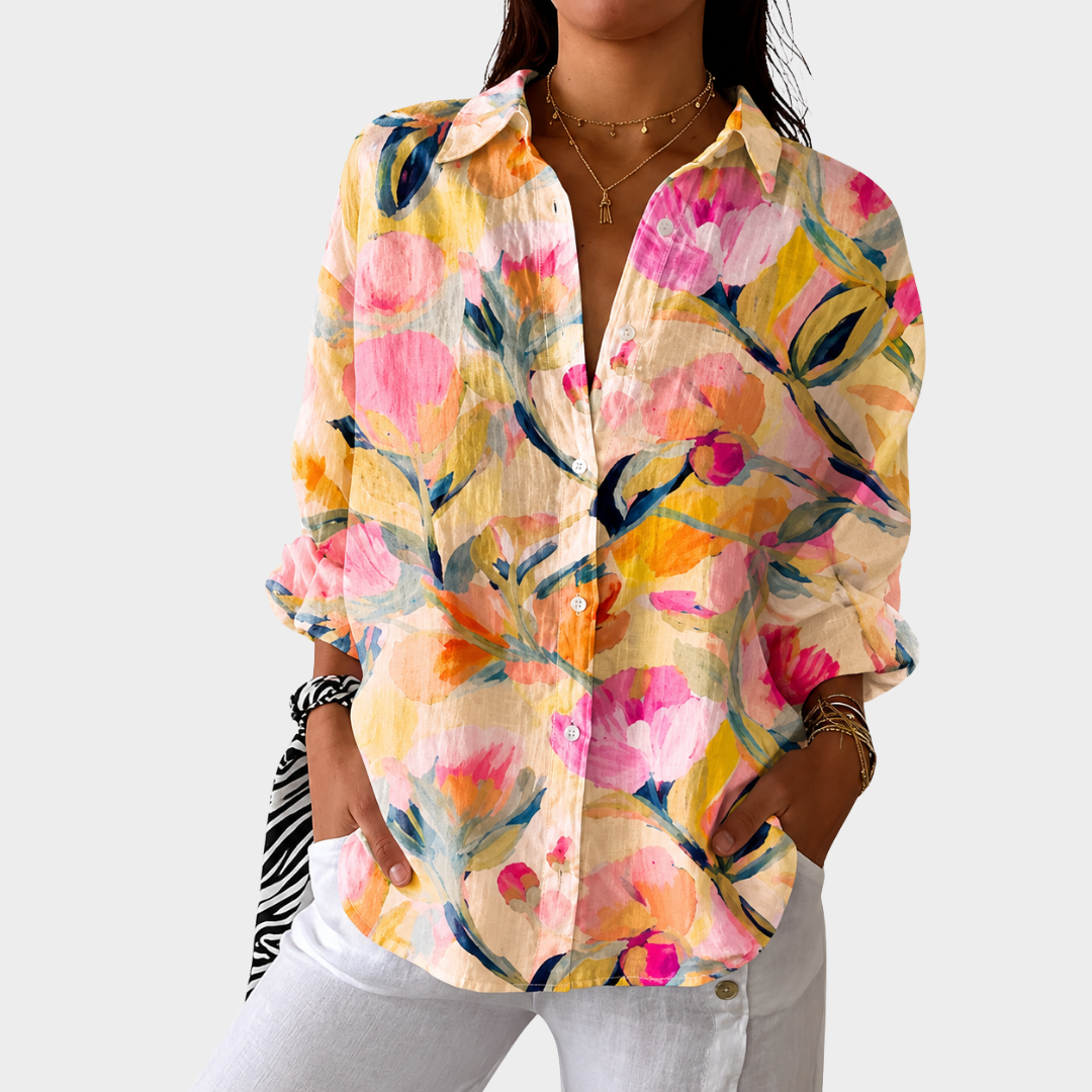 Leichte bedruckte Bluse mit lebhaftem Muster