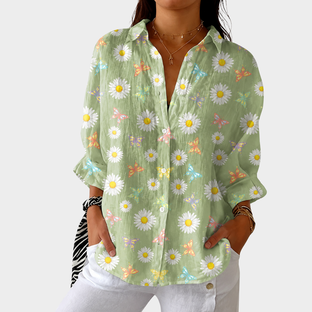 Leichte bedruckte Bluse mit lebhaftem Muster
