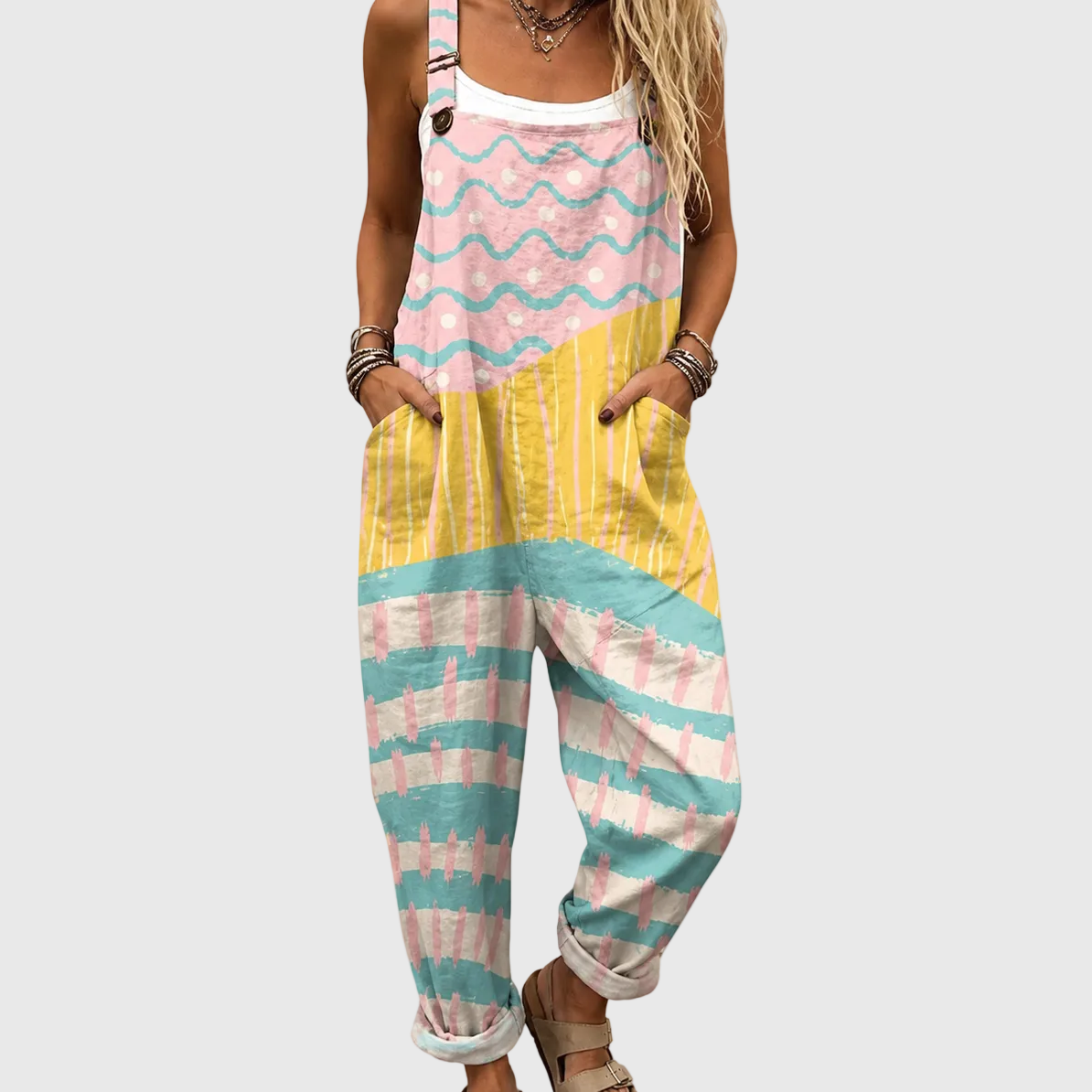 Weicher bunter Pastell-Jumpsuit