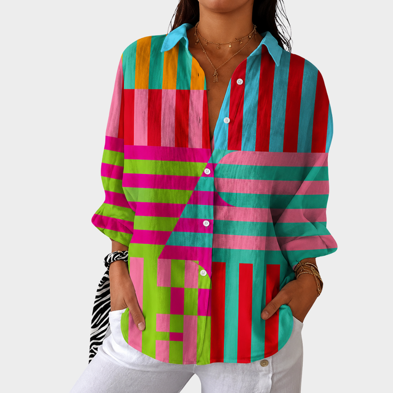 Leichte farbenfrohe Bluse mit Print