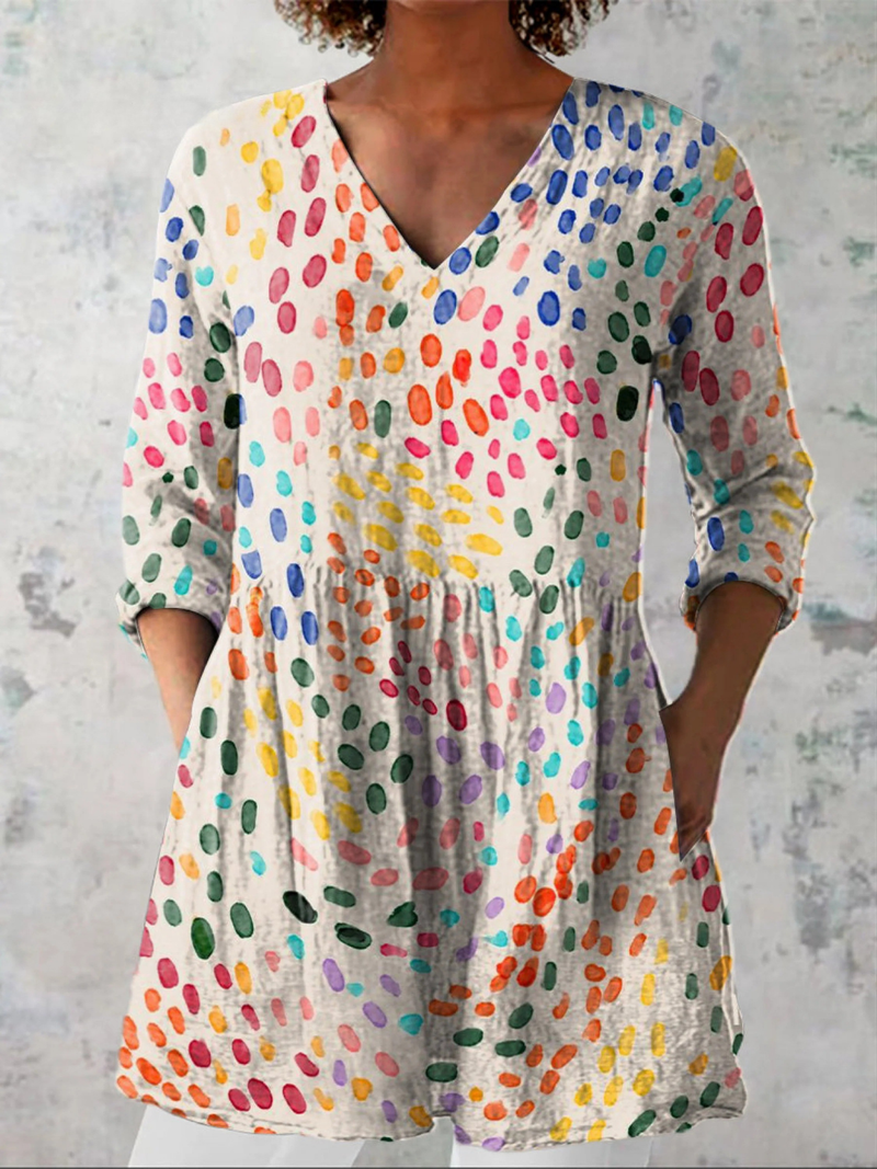 Pauline lange Bluse mit V-Ausschnitt – Ansicht 6