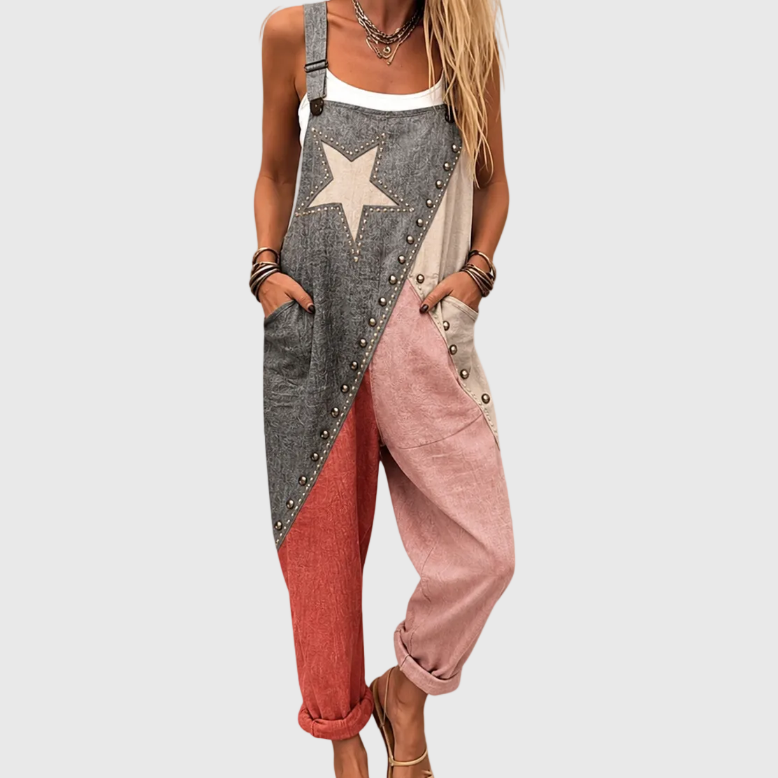 Stella Vintage-Patchwork-Latzhose