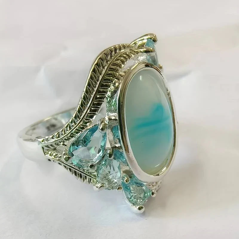 Vintage ring med turkos opal – vy 5