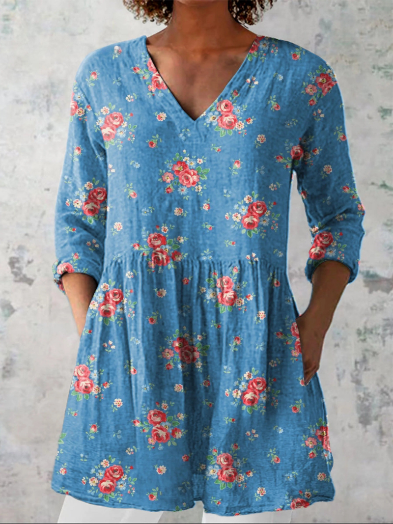 Melanie lange Bluse mit V-Ausschnitt – Ansicht 6