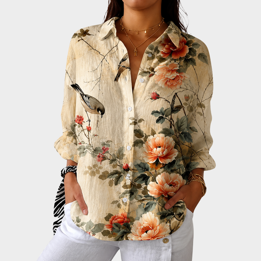 Leichte farbenfrohe Bluse mit Print