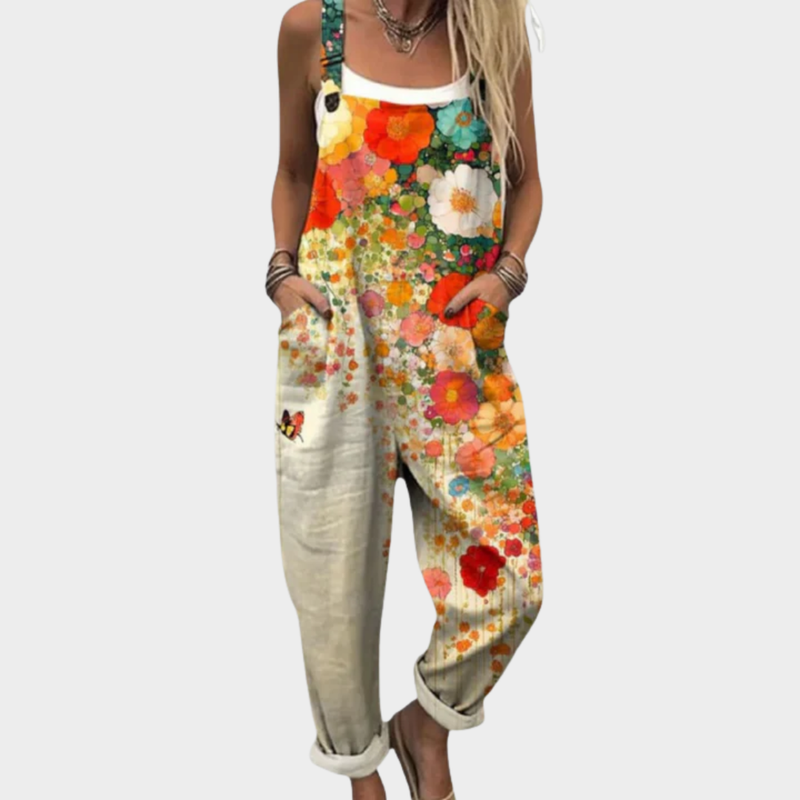 Bequeme bedruckte Latzhose – Ansicht 8