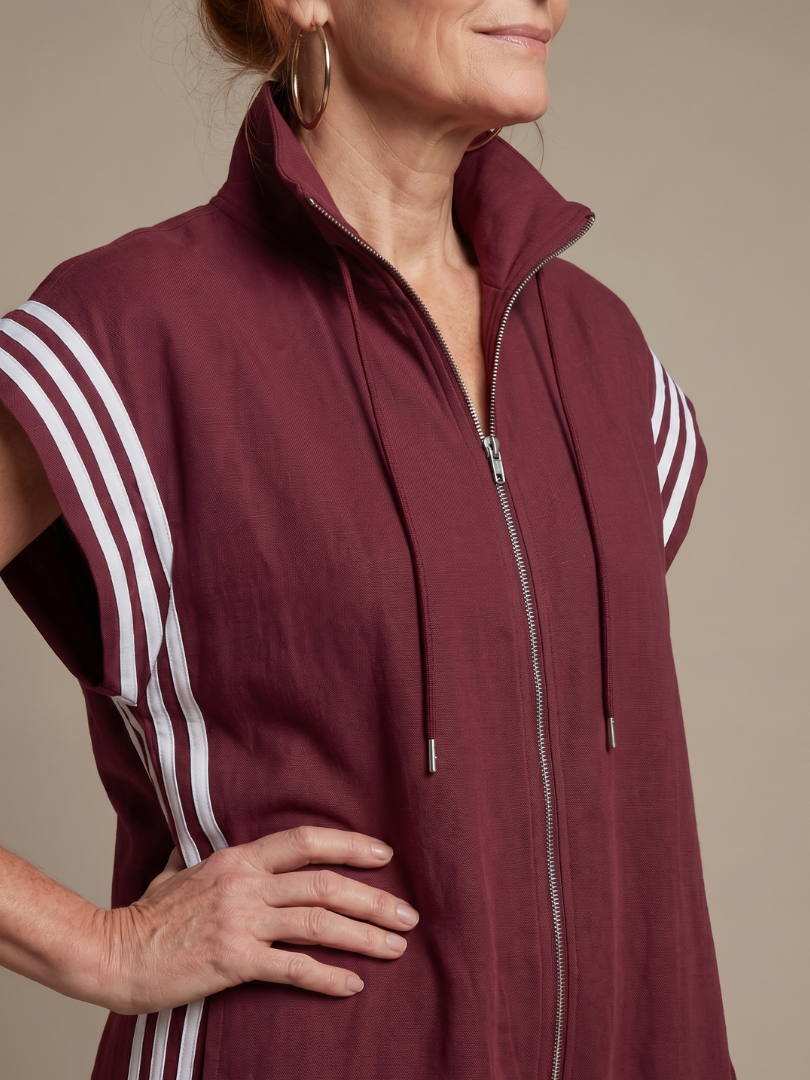 Lark | Dragkedja framtill ränder jumpsuit