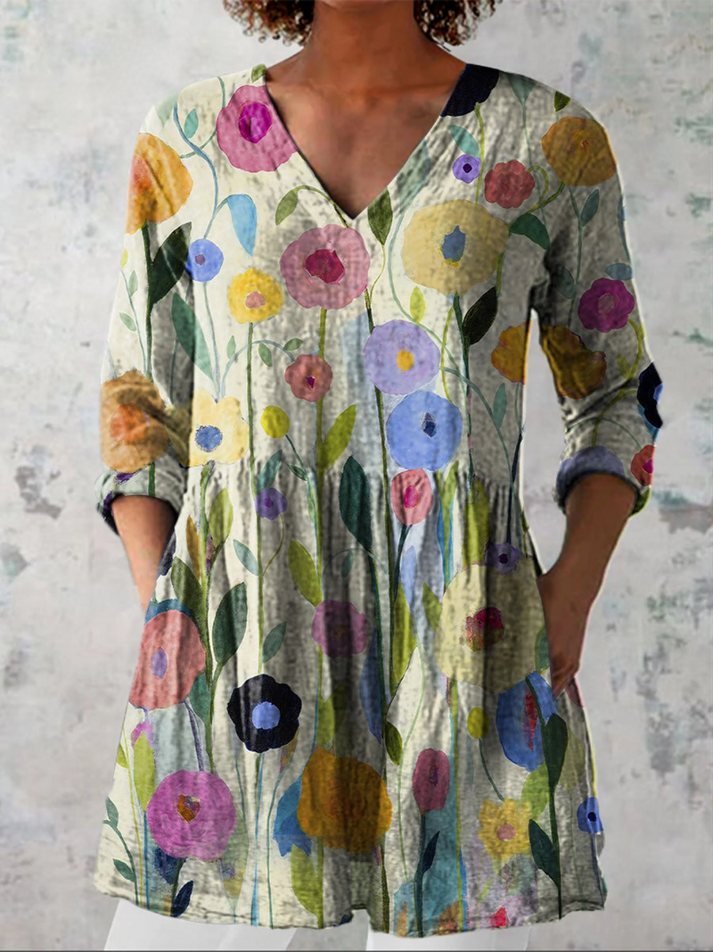 Louise lange Bluse mit V-Ausschnitt – Ansicht 6