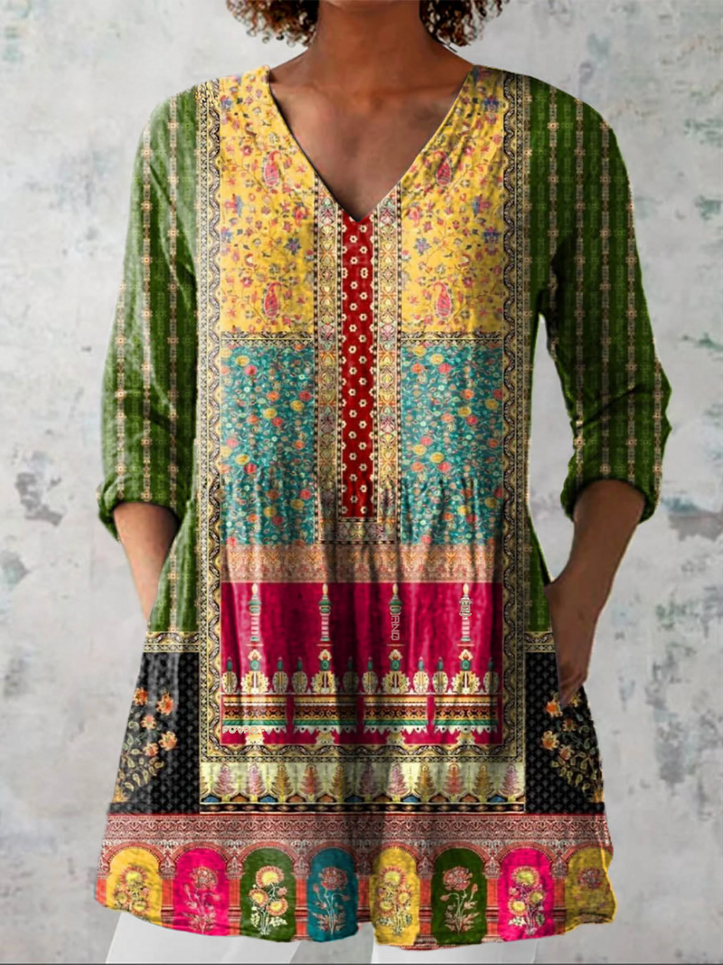 Emilie lange Bluse mit V-Ausschnitt – Ansicht 6