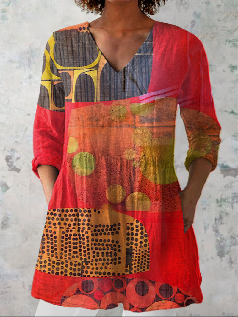 Lucie lange Bluse mit V-Ausschnitt – Ansicht 6