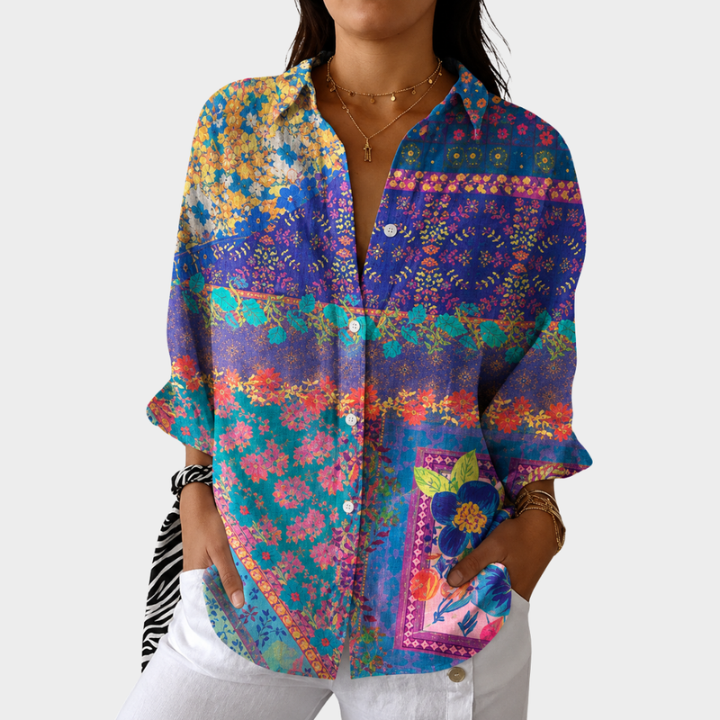 Leichte farbenfrohe Bluse mit Print