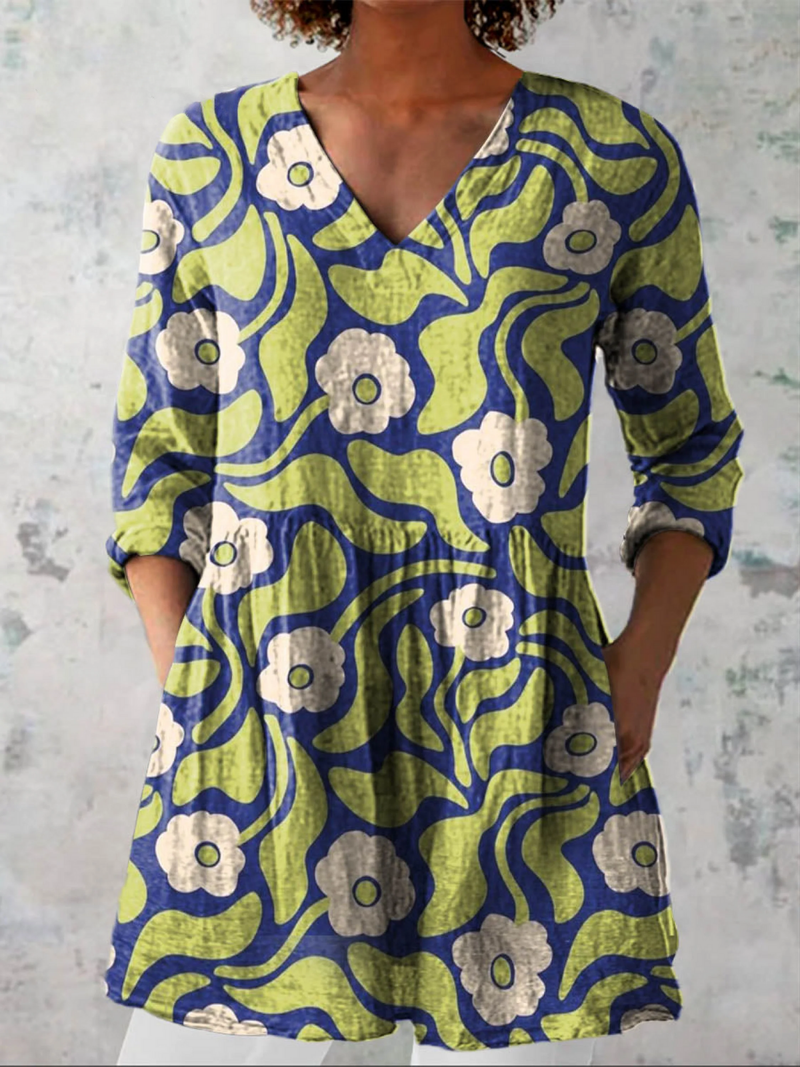 Elodie lange Bluse mit V-Ausschnitt – Ansicht 6