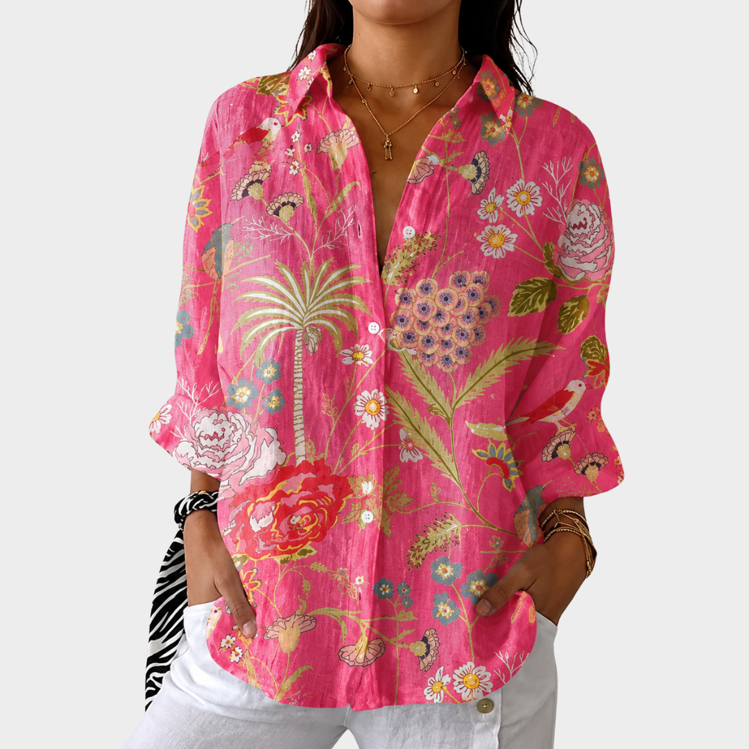 Leichte bedruckte Bluse in Farbe