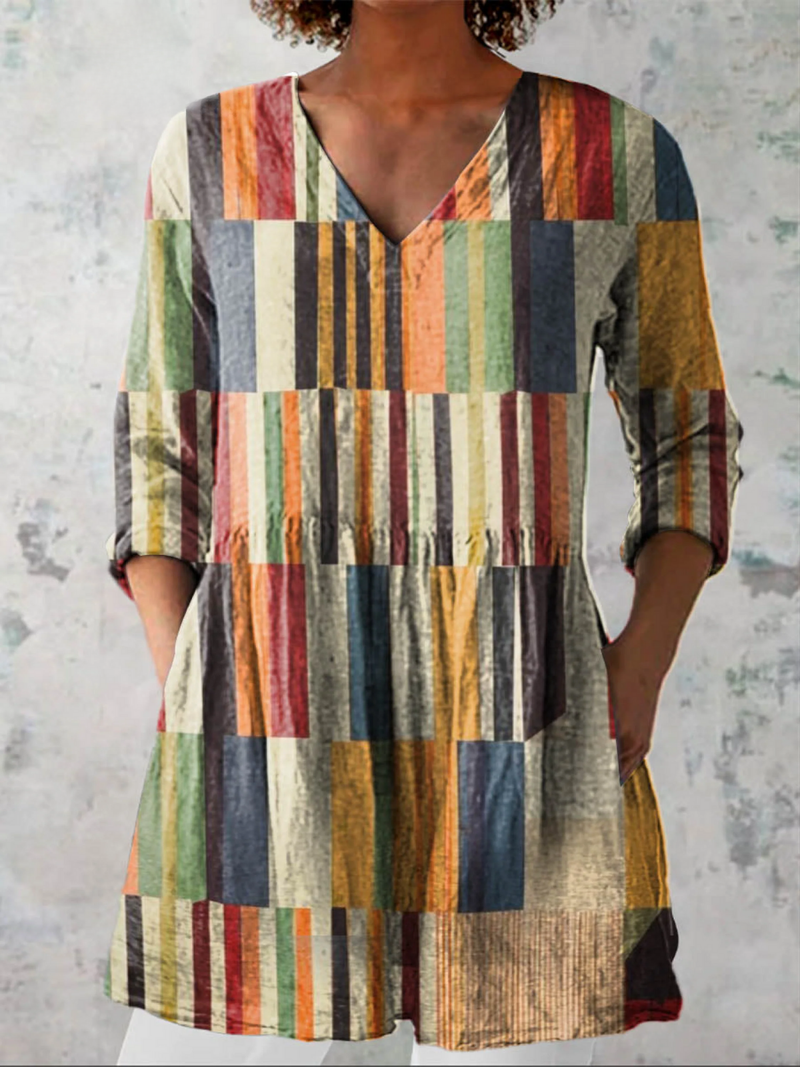 Chloe lange Bluse mit V-Ausschnitt – Ansicht 6