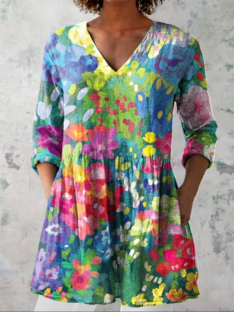 Maelle lange Bluse mit V-Ausschnitt – Ansicht 6