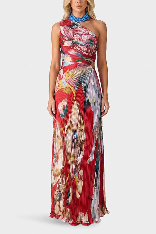One-shoulder maxiklänning med cut-out-midja – vy 3