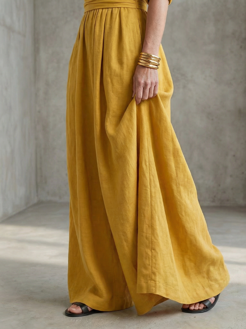 Wanda | Korsad framtill jumpsuit med vida ben