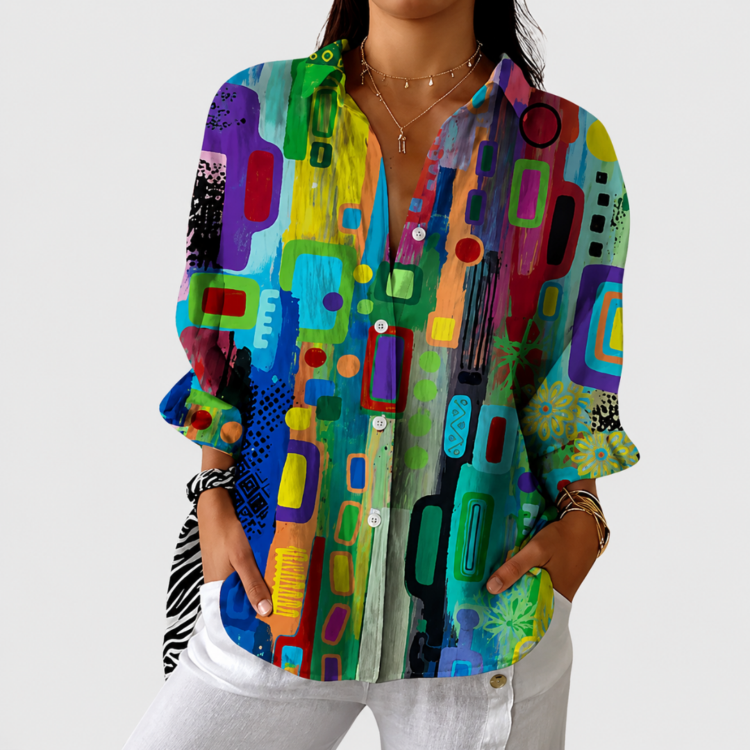Leichte bedruckte Bluse mit lebhaftem Muster