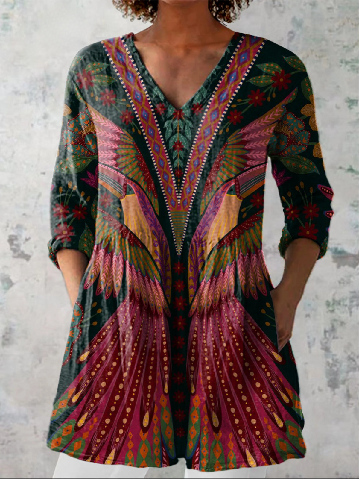 Manon lange Bluse mit V-Ausschnitt – Ansicht 6