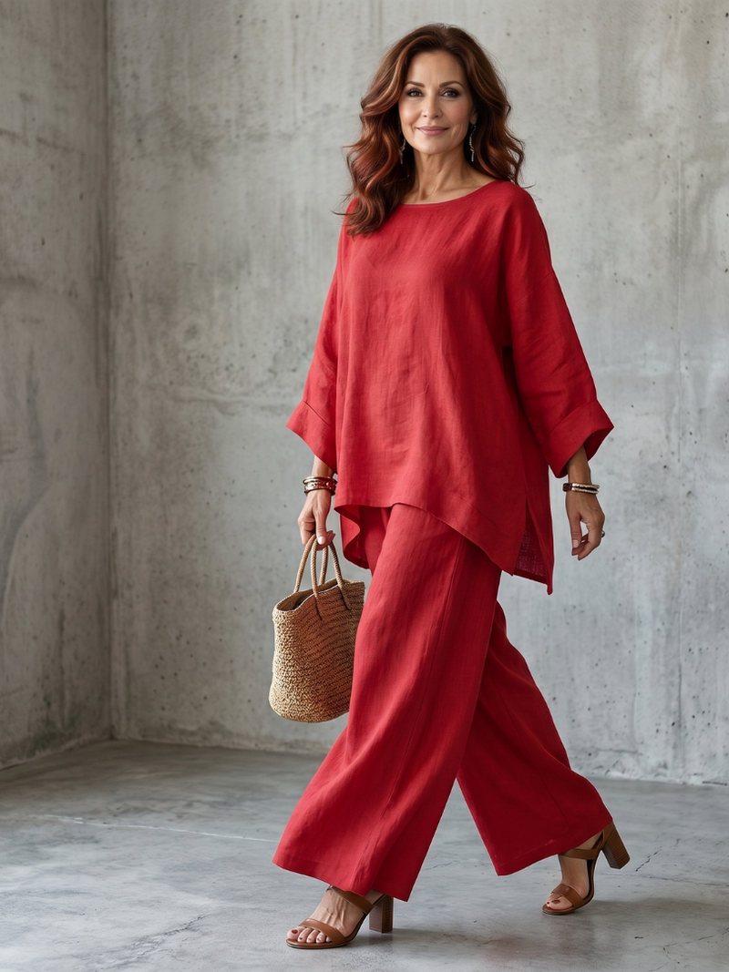 Prue | Oversize tunika vida byxa set