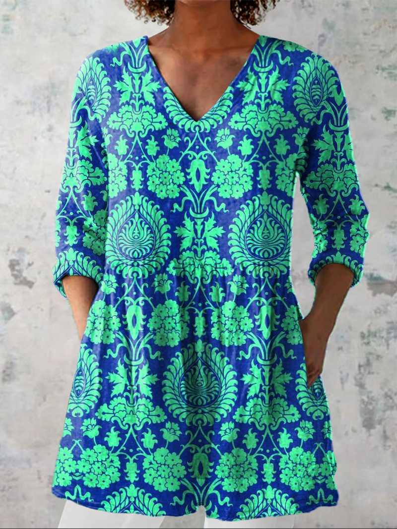 Ines lange Bluse mit V-Ausschnitt – Ansicht 6