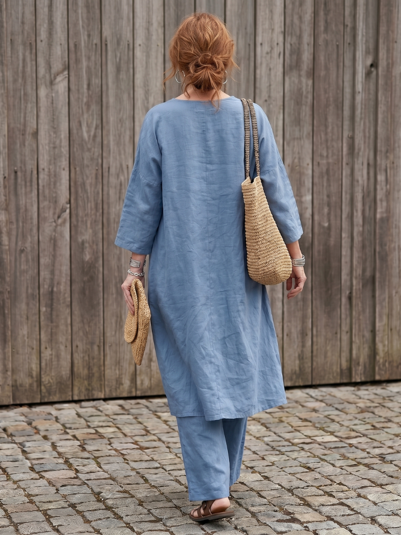 Onyx | Lös tunika topp vida byxa set