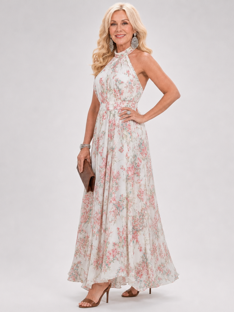 Guinevere | Blommigt mönster flytande kjol midiklänning