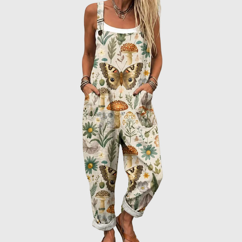 Botanischer Schmetterlings-Jumpsuit