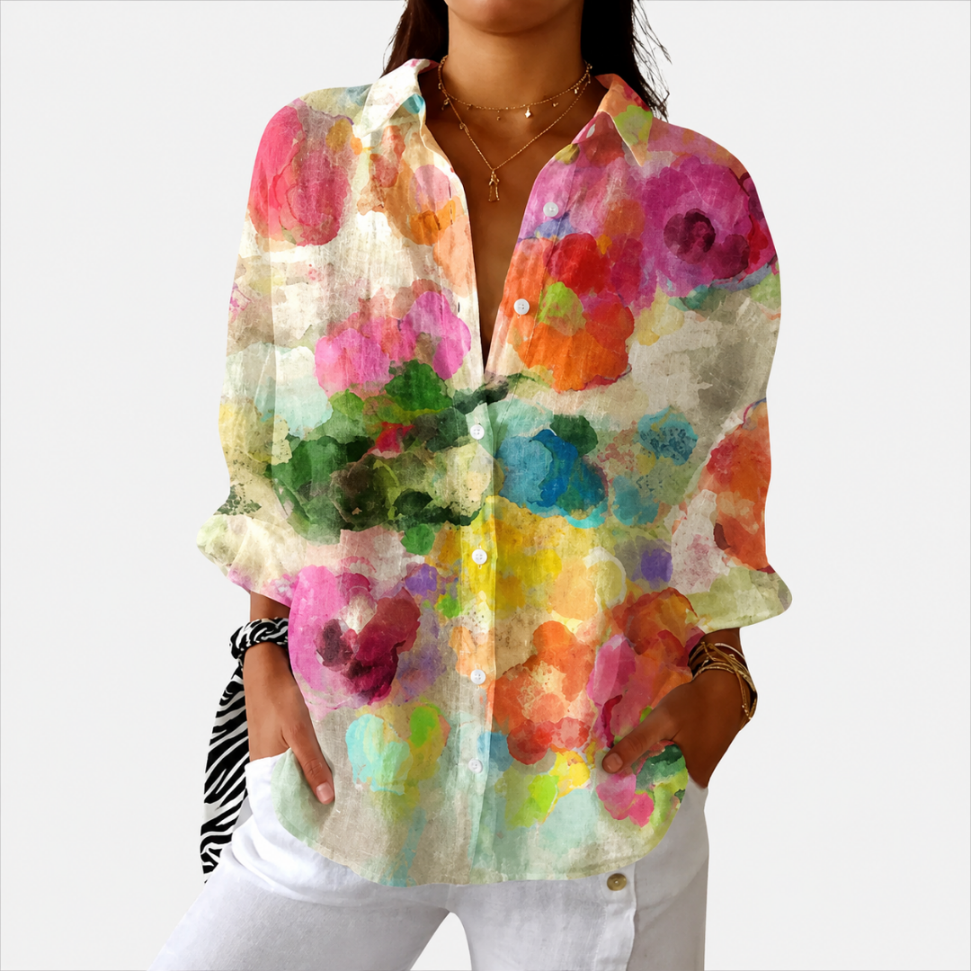 Leichte bedruckte Bluse mit lebhaftem Muster