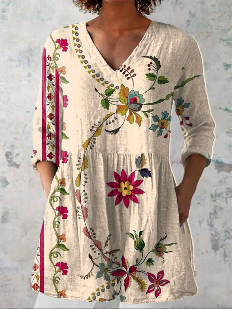 Clara lange Bluse mit V-Ausschnitt – Ansicht 6
