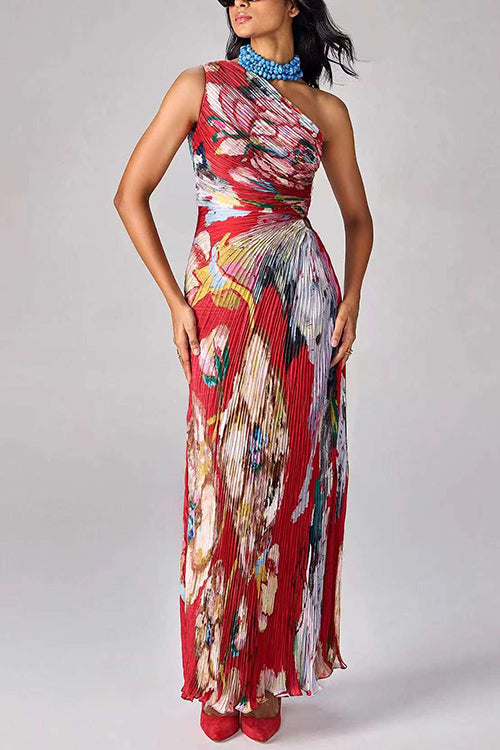 One-shoulder maxiklänning med cut-out-midja – vy 4