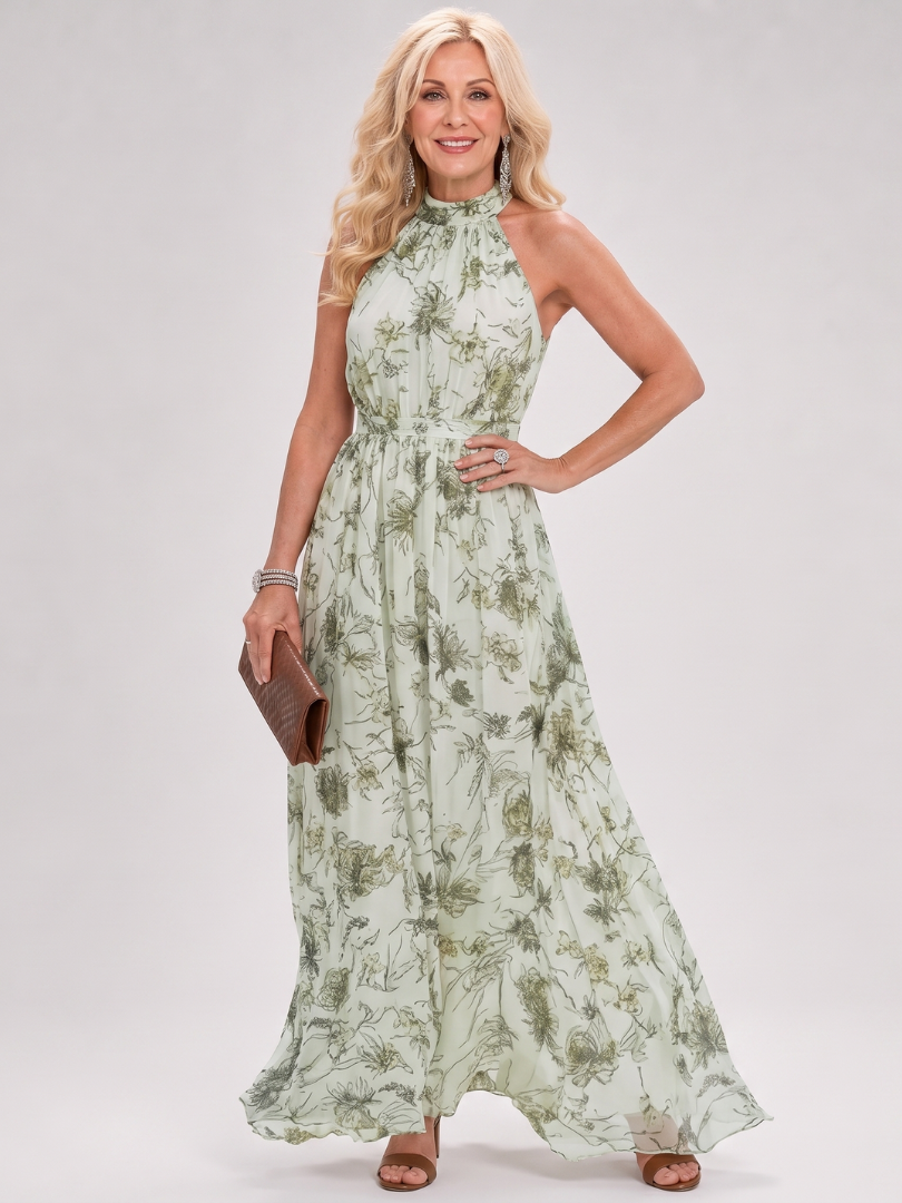 Guinevere | Blommigt mönster flytande kjol midiklänning