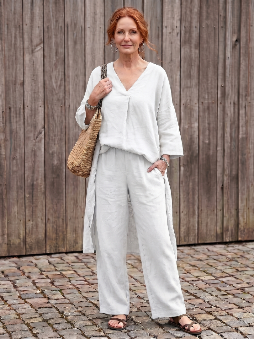 Onyx | Lös tunika topp vida byxa set