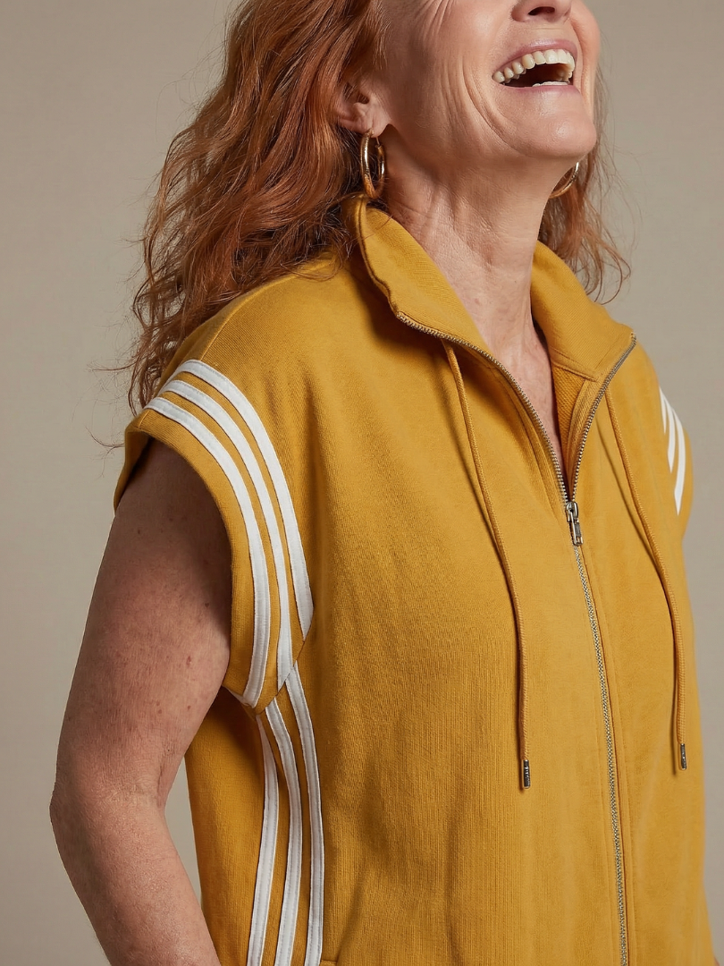 Lark | Dragkedja framtill ränder jumpsuit